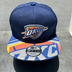 Oklahoma City Thunder Hat New Era 9fifty Snapback Cap Blue Graphic Visor H37 - Picture 1 of 8