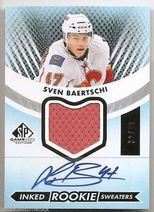 12/13 SP GAME-USED INKED ROOKIE SWEATERS AUTOGRAPH JERSEY Sven Baertschi #32/99 - Picture 1 of 1