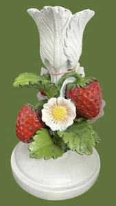 6 1/3”Martha Stewart Candleholders Spring Summer Strawberry - Picture 1 of 5