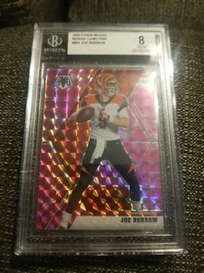 2020 Panini Mosaic Camo Pink #201 Joe Burrow BGS 8 Cincinnati Bengals Rookie - Bild 1 von 3