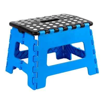 Blue Folding Step Stool Anti Slip & Lightweight with Handle Home Garden 120Kg - Image 1 of 2