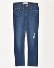 LEVI'S Girls 510 Skinny Jeans 9-10 Years W25 L26 Navy Blue Cotton AR74