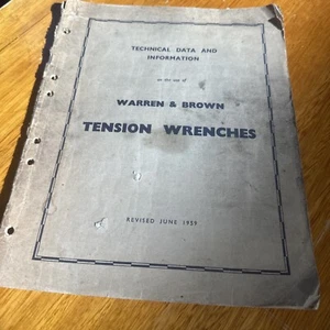 Warren & Brown Tension Wrenches Technical Data Vintage Guide 1959 - Bild 1 von 10