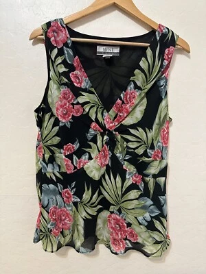 Vintage Nine & Company Woman Babydoll Top Sz 16 Y2K Floral Resort Aloha Hawaiian - Image 1 of 4