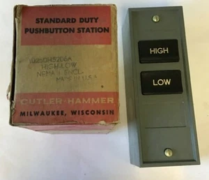 CUTLER HAMMER 10250H5206A STANDARD DUTY HIGH-LOW PUSHBUTTON STATION - Picture 1 of 8