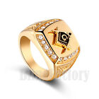 ICED HIP HOP STYLE LUXURY STAINLESS STEEL MASONIC PINKY SIZE 8 9 10 11 12 RING
