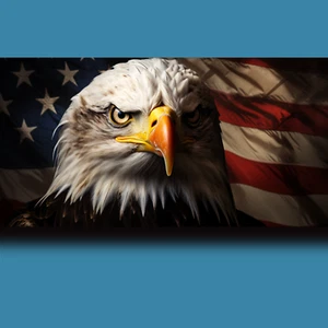 7" AMERICAN FLAG BALD EAGLE U.V. LAMINATED DECAL STICKER TRUCK VEHICLE WINDOW - Imagen 1 de 1