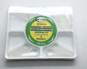 Konturiertes transparentes Matrixband Universal Kit Backenzähne & Prämolaren 120 Teile - Bild 1 von 2