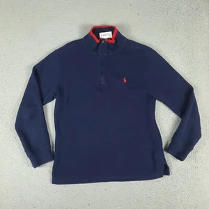Ralph Lauren Sweater Boys Medium Blue Pony 1/4 Zip Pullover Sweatshirt Kids * - Picture 1 of 10