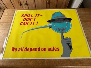 VINTAGE MOTIVATIONAL POSTER JD APTAKER 'WE ALL DEPEND ON SALES' BUSINESS 1950'S - Picture 1 of 9
