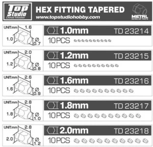 TD23218 - 2.0mm METAL HEX FITTING TAPERED - Picture 1 of 1