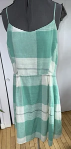 Old Navy size L multicolor cotton green plaid spaghetti strap sundress - Picture 1 of 6