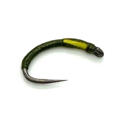 WORLD CLASS FLIES 6 x Epoxy Buzzers (Olive With Sunburst Biot Cheek) - Trout Fishing Flies