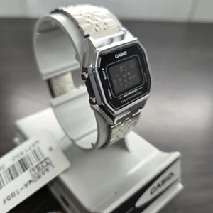 Reloj CASIO LA680WA-1BDF Mujer Vintage Plateado Digital Banda Metal Original Nuevo - Imagen 1 de 9