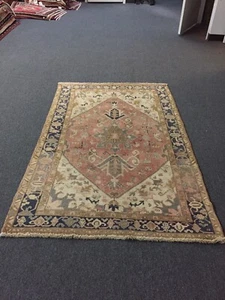 On Sale S.Antique Hand Knotted Vintage Herizz Area Rug Geometric 3'10x6,26067 - Picture 1 of 12