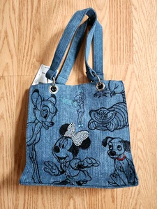 Mini Bolso de Mano Disney Store Denim Estrás Mini Ratón, Campanilla, Cartera Etiquetas Nuevas con Etiquetas - Imagen 1 de 7