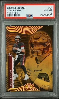 2022 PANINI ILLUSIONS #91 TOM BRADY T/C GOLD #13/25 PSA8 (ONLY 5 HIGHER) - Image 1 of 2