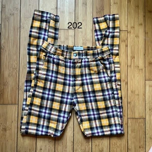 Urban Outfitters Tan Plaid Pants Skinny Academia Preppy Women’s Sz Small EUC - Picture 1 of 8