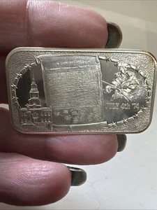 De colección U.S.S.C. Barra Minutemen 4 de julio de 1974 1 Troy oz plata fina 999 baja acuñación - Imagen 1 de 20
