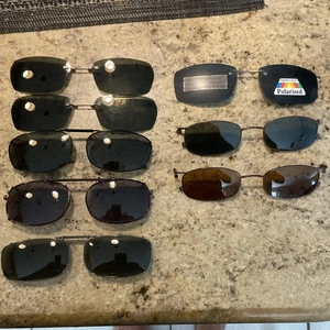8 Pr Clip On Some Magnet Sunglasses Some Polarized Some New All Good Shape - Picture 1 of 24