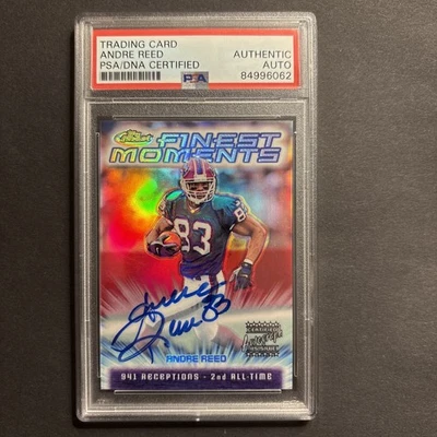 ANDRE REED 2000 TOPPS FINEST MOMENTS CHROME REFRACTOR BILLS AUTOGRAPH AUTO - Image 1 of 2