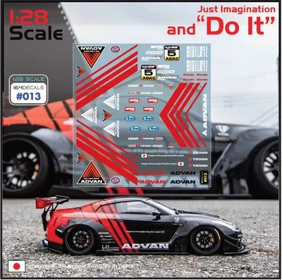 1x A D V A N Racing Water Slide Decal White Toner 1/28 RC Model Dicast # 013 - Image 1 of 4