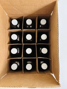 16 Unzen Bernstein Boston Runde Schmale Öffnung Glasflasche mit Teflon Gefüttertem Verschluss - Bild 1 von 1