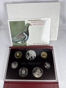 2001 NEW ZEALAND - OFFICIAL PROOF SET (7) w/ SILVER KEREU $5 - VERY RARE! - Picture 1 of 10