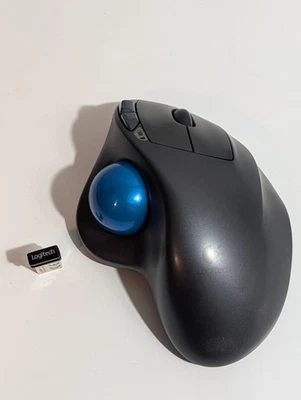 Logitech M570 Wireless Ergonomic USB Right-Handed Trackball Mouse WITH RECEIVER - Image 1 of 4