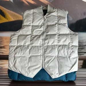 Vintage Herren Eddie Bauer weiß gesteppt Puffer Reißverschluss Weste Downlight Goose Large - Bild 1 von 9