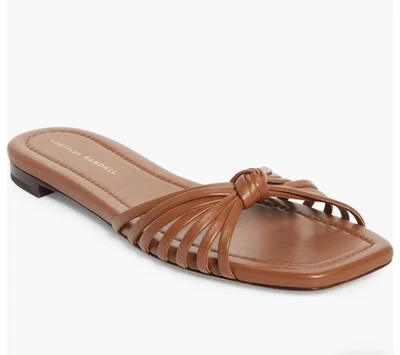 Сандалии-шлепанцы Loeffler Randall Izzie узловатые 250 долл. США коричневая древесина кожа 7,5 B - Изображение 1 из 4