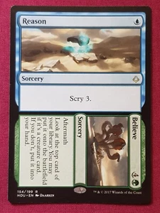Magic The Gathering HOUR OF DEVASTATION REASON BELIEVE blue/green card MTG - Picture 1 of 2