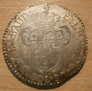 20 Soldi 1795 , Italian States SARDINIA Savoia , Vittorio Amedeo III (1773-1796) - Picture 1 of 2