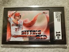 2018 FINEST BASEBALL CARD #SR-MT MIKE TROUT SGC 10 SITTING RED MLB LA ANGELS