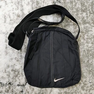 Vintage Rare Nike Shoulder Crossbody Bag Messenger Nike Side Bag Y2K 90s Black - Picture 1 of 10
