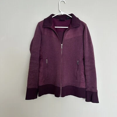 Fleece Marmot Jacket Women's Large Soft Burgundy Red Merlot Full Zip Hooded - Imagem 1 de 4