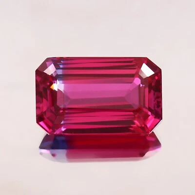 Piedra preciosa suelta corte radiante de 23,80 quilates zafiro bicolor natural de Ceilán grado AAA Foto 1 de 4