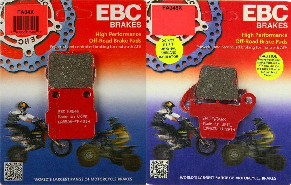 EBC Sport Carbon X FA84X| Juego de pastillas de freno delanteras y traseras FA346X para Honda CRF150R Foto 1 de 1