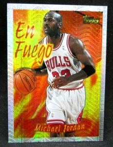 Michael Jordan 1996-97 Topps En Fuego REFRACTOR Look Card!Bulls G GOAT HOF-RARE! - Picture 1 of 2
