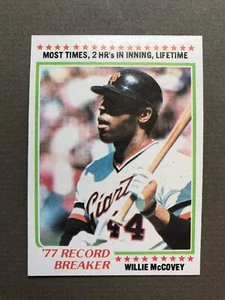 1978 Topps - Record Breaker Willie McCovey #3 quasi nuovo + o migliore *TTC CARDS* - Foto 1 di 2