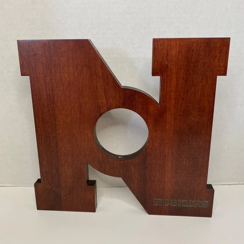 Nebraska Huskers Wooden Wall Clock Logo Frame Picture Display NCAA Plaque Cover