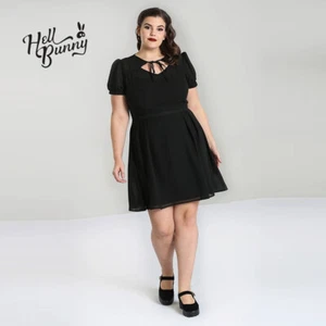 Hell Bunny Aria Mini Dress Rockabilly Retro Vintage Dat Tea Dress - Picture 1 of 5