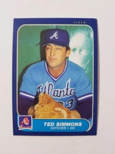 TED SIMMONS 1986 FLEER UPDATE BASEBALL CARD #U-106 ATLANTA BRAVES - Picture 1 of 2