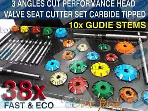 RACING VALVE SEAT CUTTER SET 3 ANGLES CUT CARBIDE TIPPED PERFORMANCE kit - Picture 1 of 6