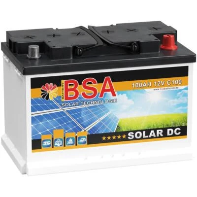 BSA Solarbatterie 100Ah 12V Wohnmobil Boot Schiff Versorgung Batterie 80Ah 90Ah - Bild 1 von 4