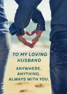 RSVP Heart Shape Hands Photo Loving Husband Birthday Card - Picture 1 of 2