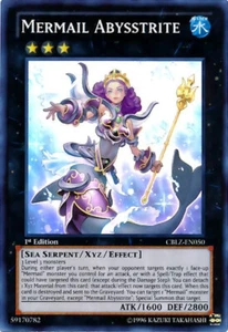 YUGIOH 1ST ED CBLZ-EN050 MERMAIL ABYSSTRITE SUPER RARE NEAR MINT (NM) - Picture 1 of 1