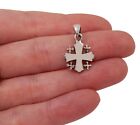 925 Sterling Silver Jerusalem Cross Pendant Religious Jewelry with Certificate
