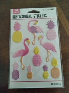 K&Co Studio 112 Warm Pineapple/Flamingo Dimensional Stickers - Picture 1 of 2