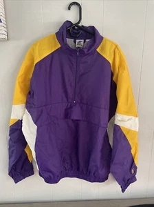 Vintage Eastbay Windbreaker Jacket NWT Sz XL Purple & Yellow Front Pouch Pockets - Picture 1 of 13